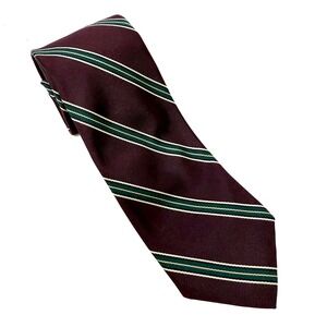 Carl Sterr Purple Green Gray Tan Stripe‎ Necktie 100% All Silk